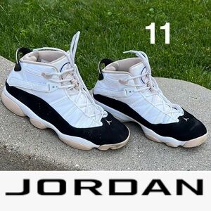 🏀Nike Air Jordan 6 Rings 'Fossil Stone' Black White 322992-112 Men's Size 11